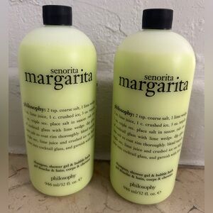 Lot of 2 Philosophy Señorita Margarita Shampoo Shower Gel Bubble Bath 32 oz each